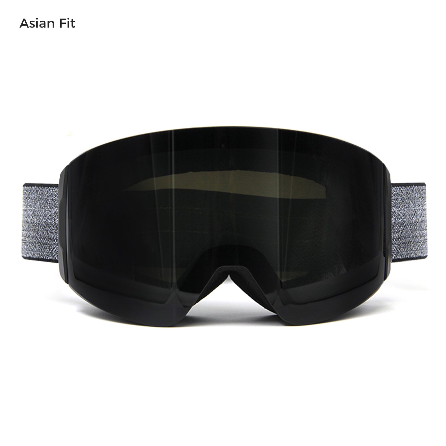 magnetic ski goggles with black lens asian fit design