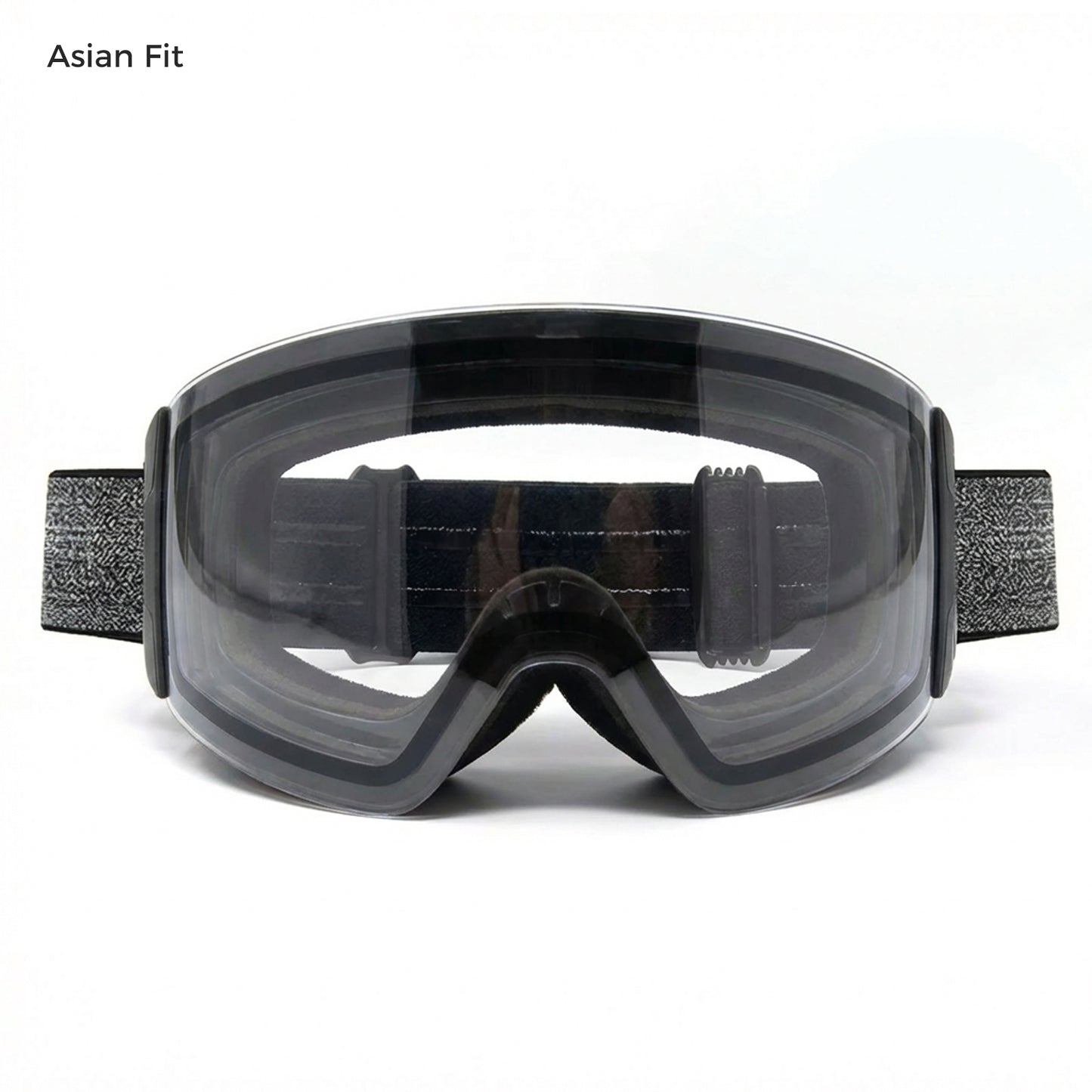 QuickSwap magnetic ski goggles with matte black frame and clear night lens