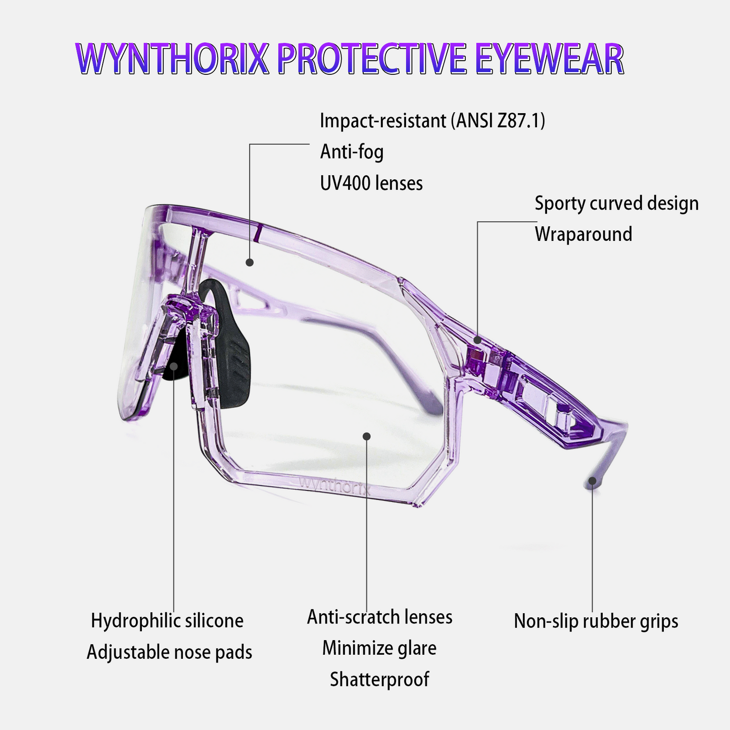 Wynthorix VeilGlam sports goggles fit most adult men and women comfortably, offering a lightweight design and unobstructed views—you'll forget you're wearing them!
