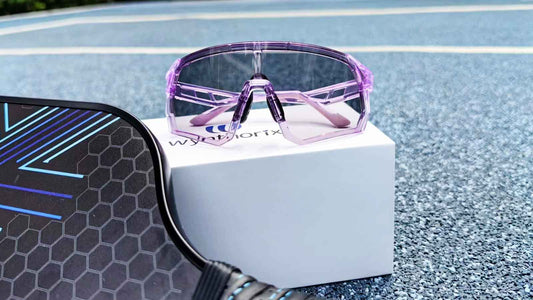 Wynthorix Veilglam Protective Eyewear offers professional pickleball glasses for both beginner and advanced players, with lenses ranging from clear to dark and pink rose.