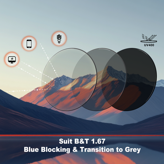 Anzug B&amp;T 1.67 Blau Blockierung &amp; Übergang zu Grau