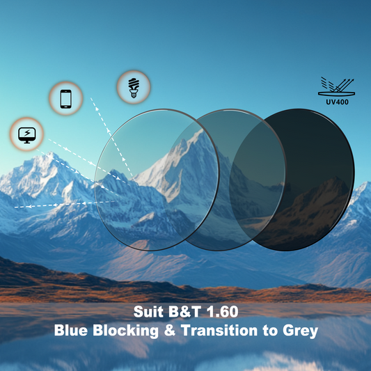 Anzug B&amp;T 1.60 Blau Blockierung &amp; Übergang zu Grau