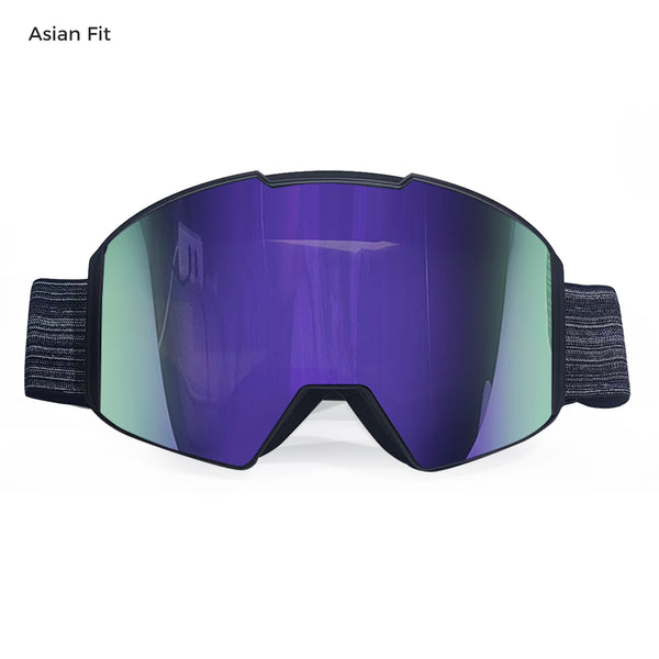 ClearPush magnetic ski goggles with grey revo purple lens