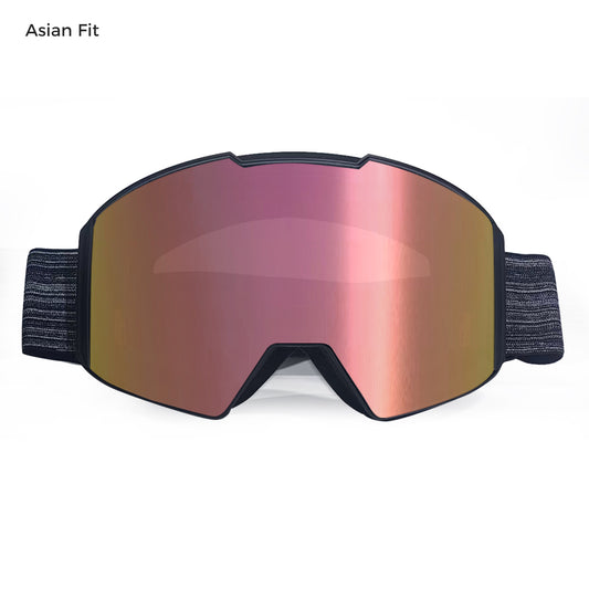 ClearPush magnetic ski goggles with grey Revo pink lens