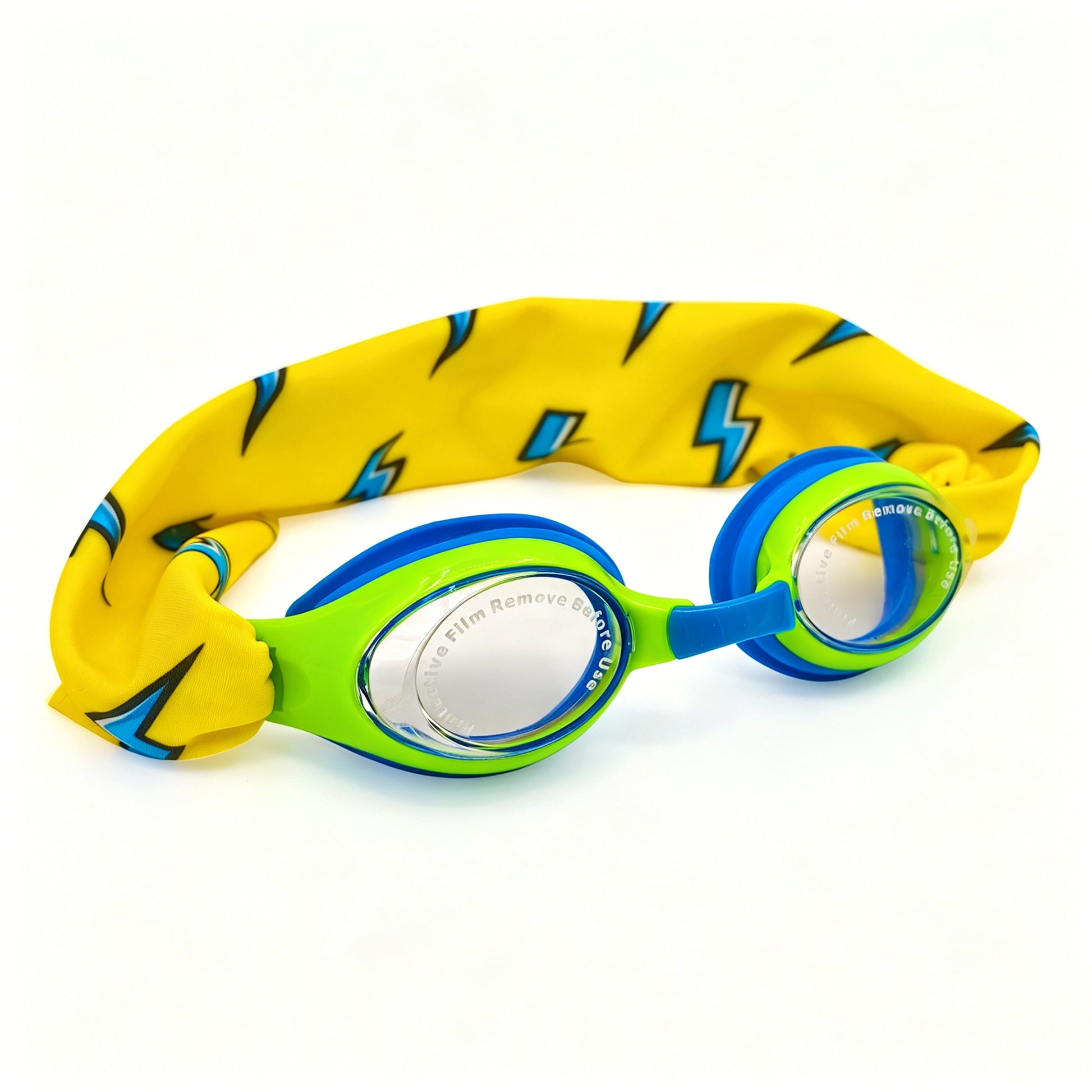EasyStrap Kids Swim Goggles – Blue Green Lightning
