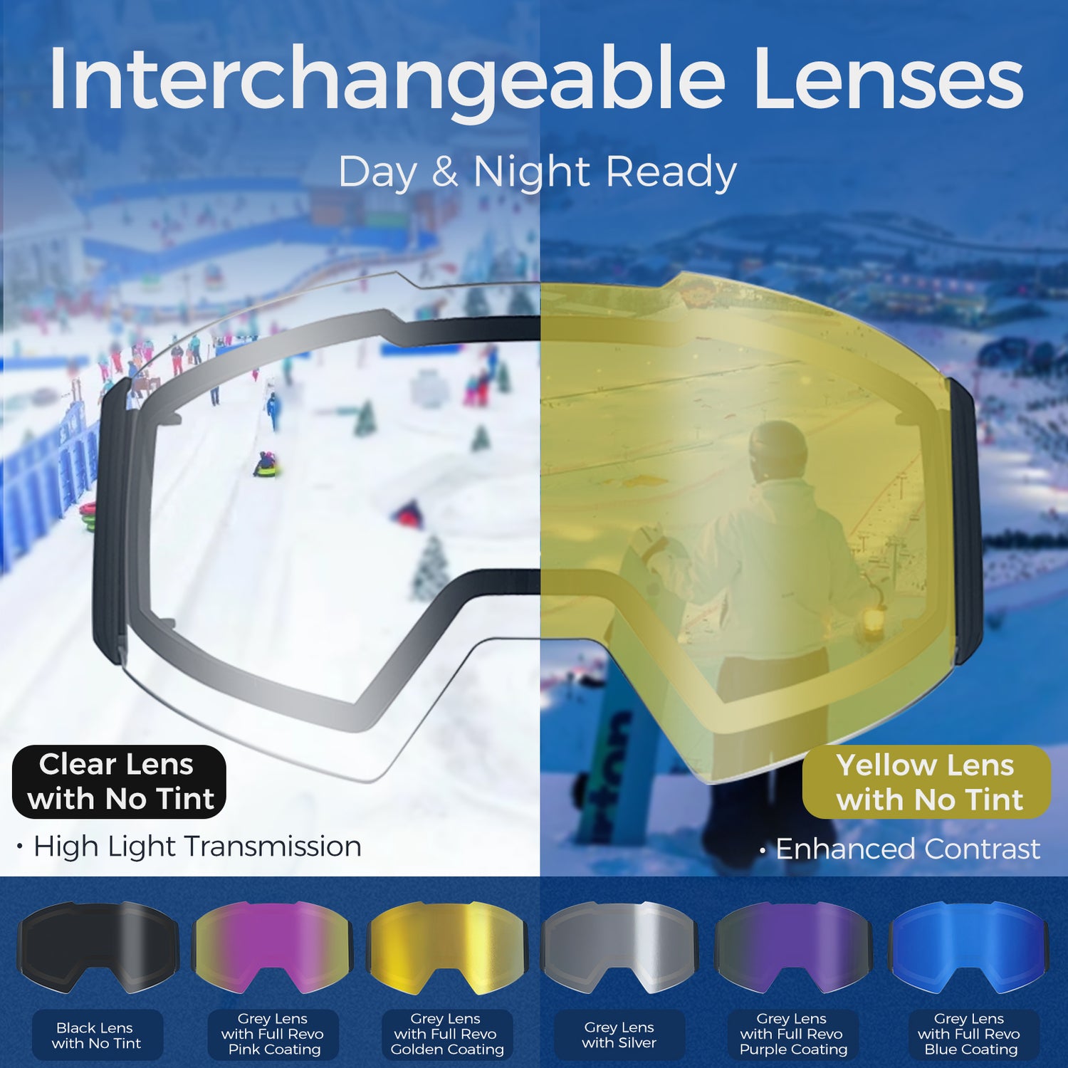 clear lens ski goggles ClearPush™ Magnetic Ski Goggles – Push-Out Ventilation