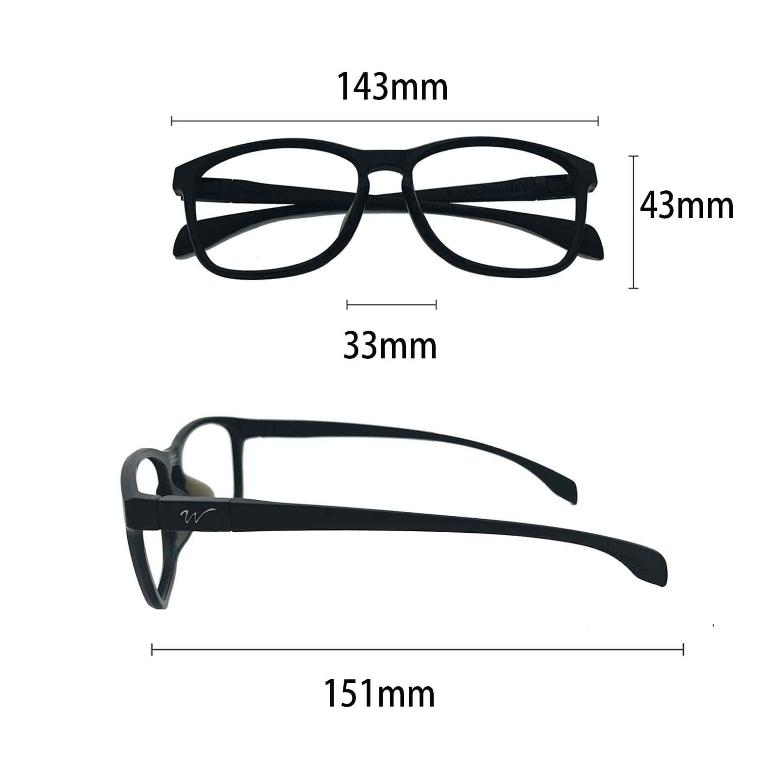 Wynthorix ERX sport frames in black are available in multiple sizes. Find the perfect fit for your head and face comfort.