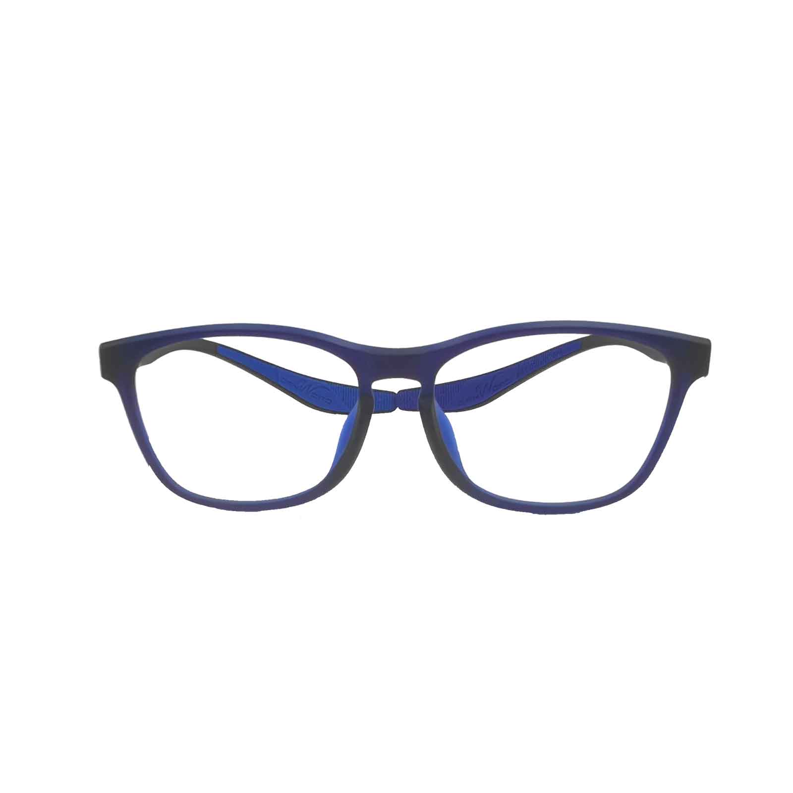 Showcase the front of Wynthorix E Rx Sports Prescription Glasses with deep blue temples. Shop now and free shipping.