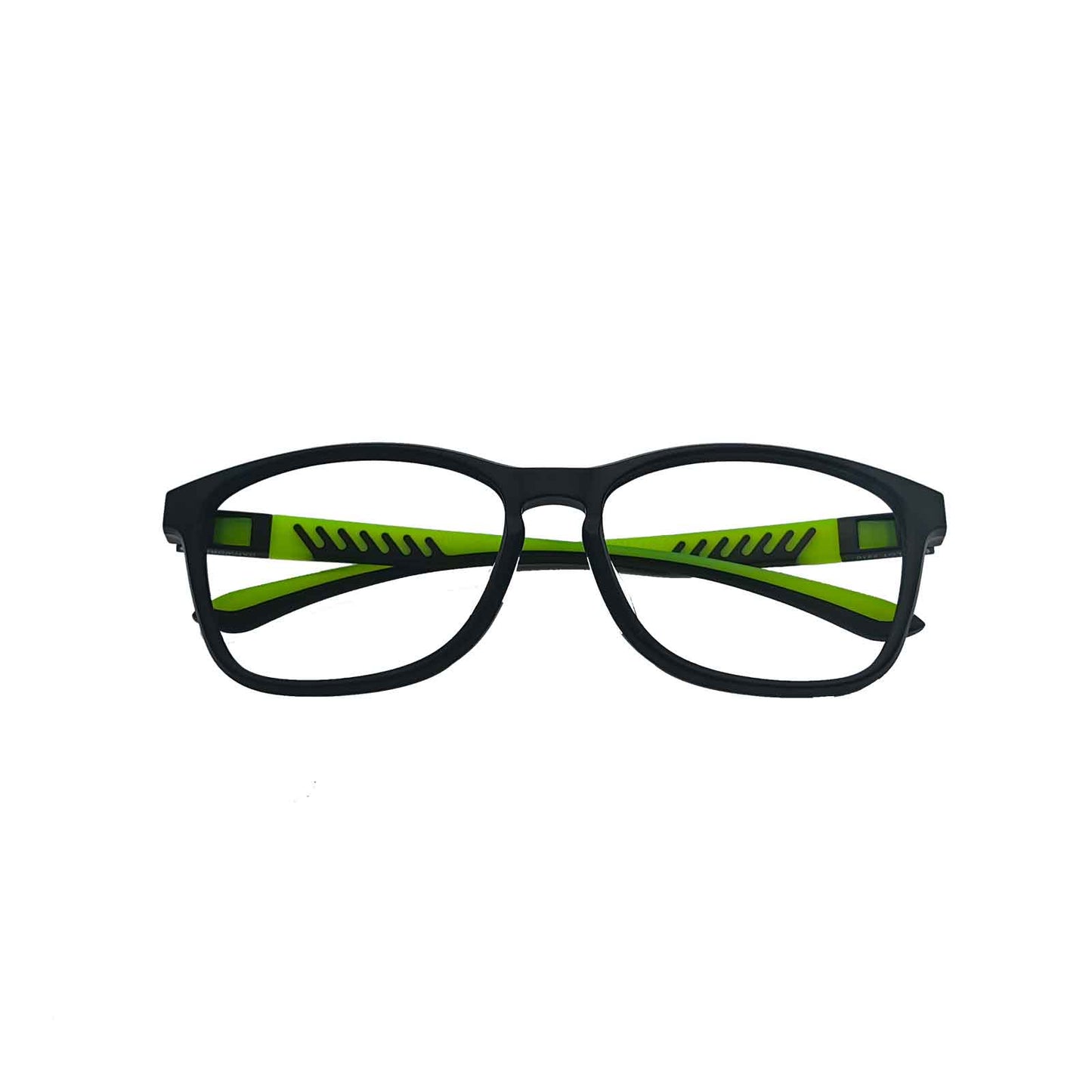 Break free from dull black frames with neon green accents, capturing the vibrancy of the field. The athletic prescription eyewear suits adults, teens, men, and women alike.