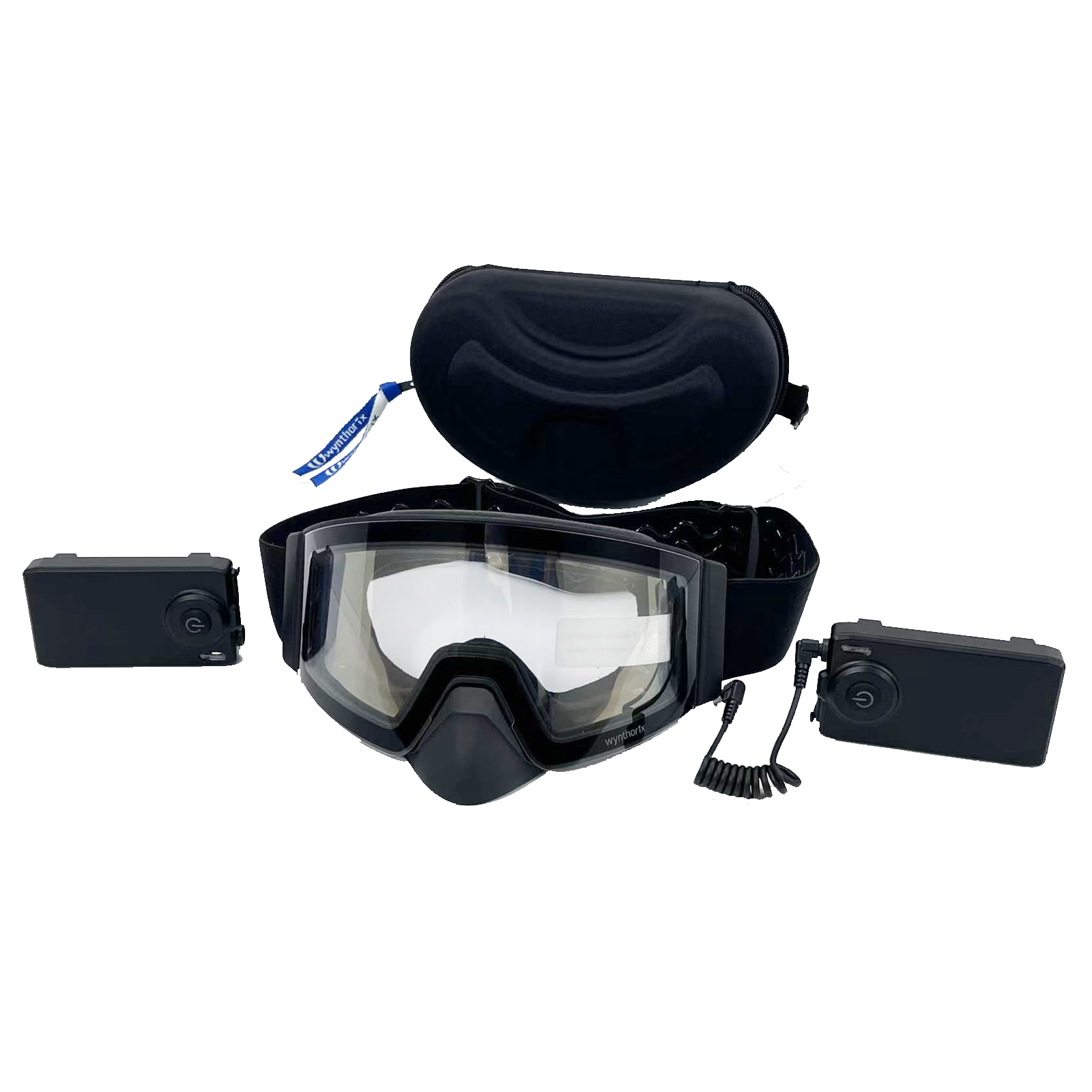 Clear Heated Snowmobile Goggles – 85.8% VLT for dark/low light. New 7000mAh low-temp battery provides up to 11 hours of anti-fog heating.