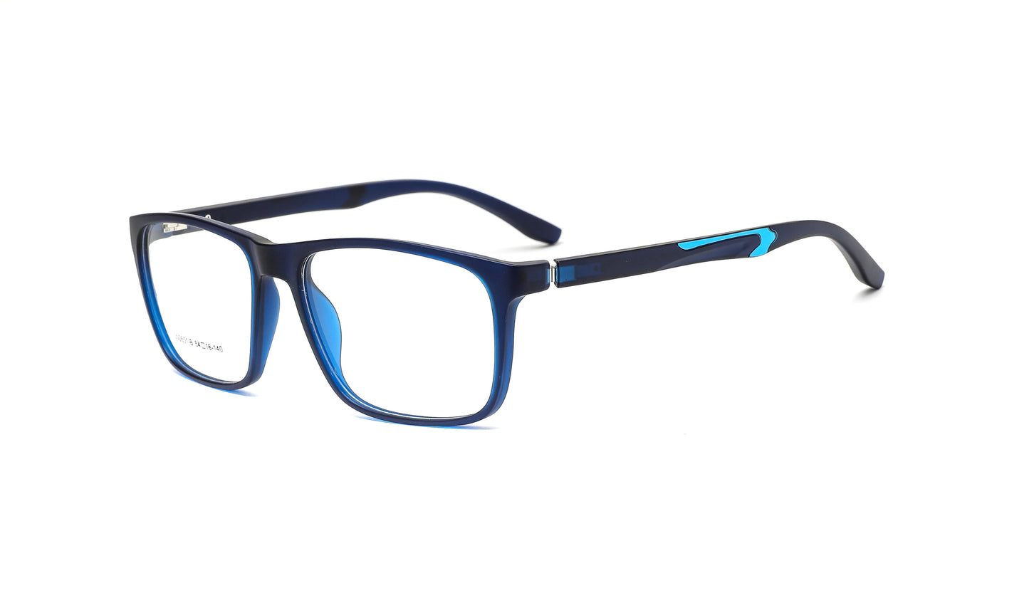 Designer women reading glasses feature a frosted blue frame with sky blue accents, offering a stylish, gender-neutral design for every occasion.