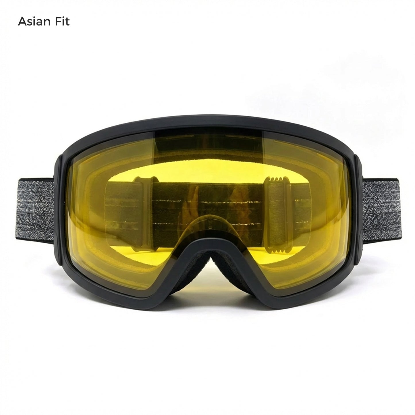 QuickSwap magnetic ski goggles with matte black frame and yellow low-light lens
