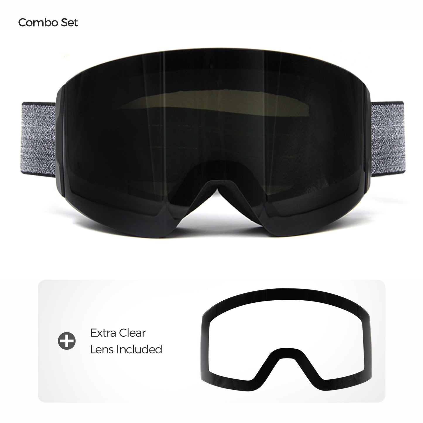 QuickSwap magnetic ski goggles with black lens and included yellow lens