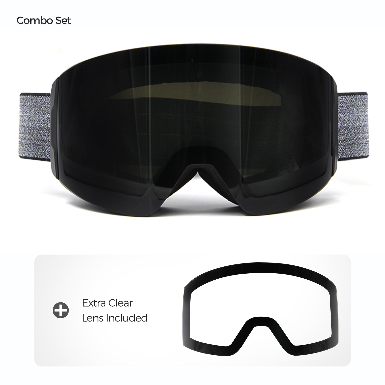  QuickSwap magnetic ski goggles with black lens and included yellow lens