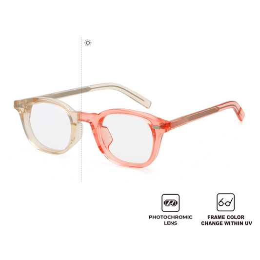 Sunmorph glasses for women combine style and eye strain relief, with frames that change color in UV light—a smart upgrade in blue light protection.