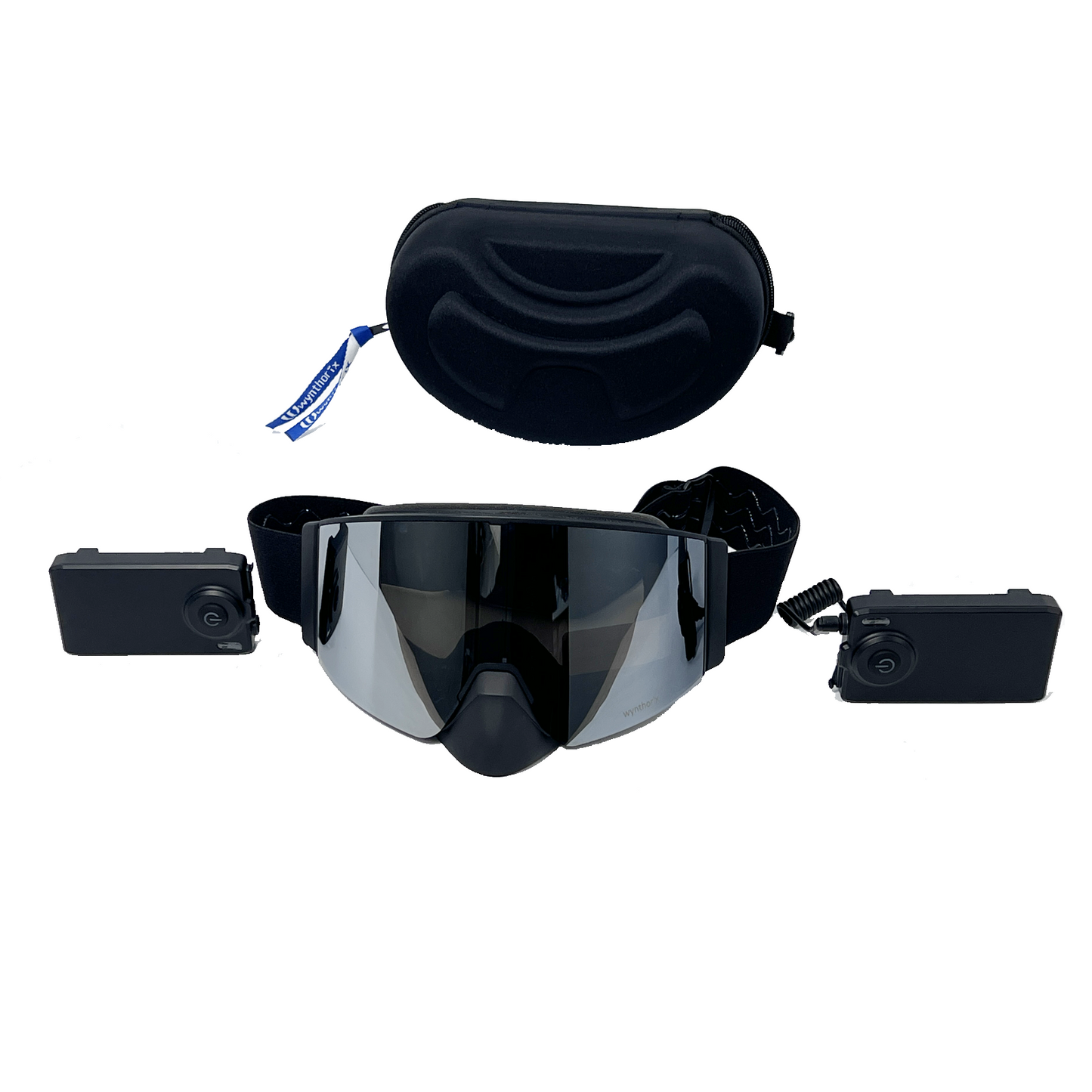 Grey Silver Heated Snowmobile Goggles – 8% VLT for strong sunlight. At $159.99, includes a 7000mAh low-temp battery for 11 hours of anti-fog heating.