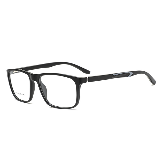 Prescription computer glasses featuring stylishly designed temples with a 3D shape and dynamic accents for a modern, active look.