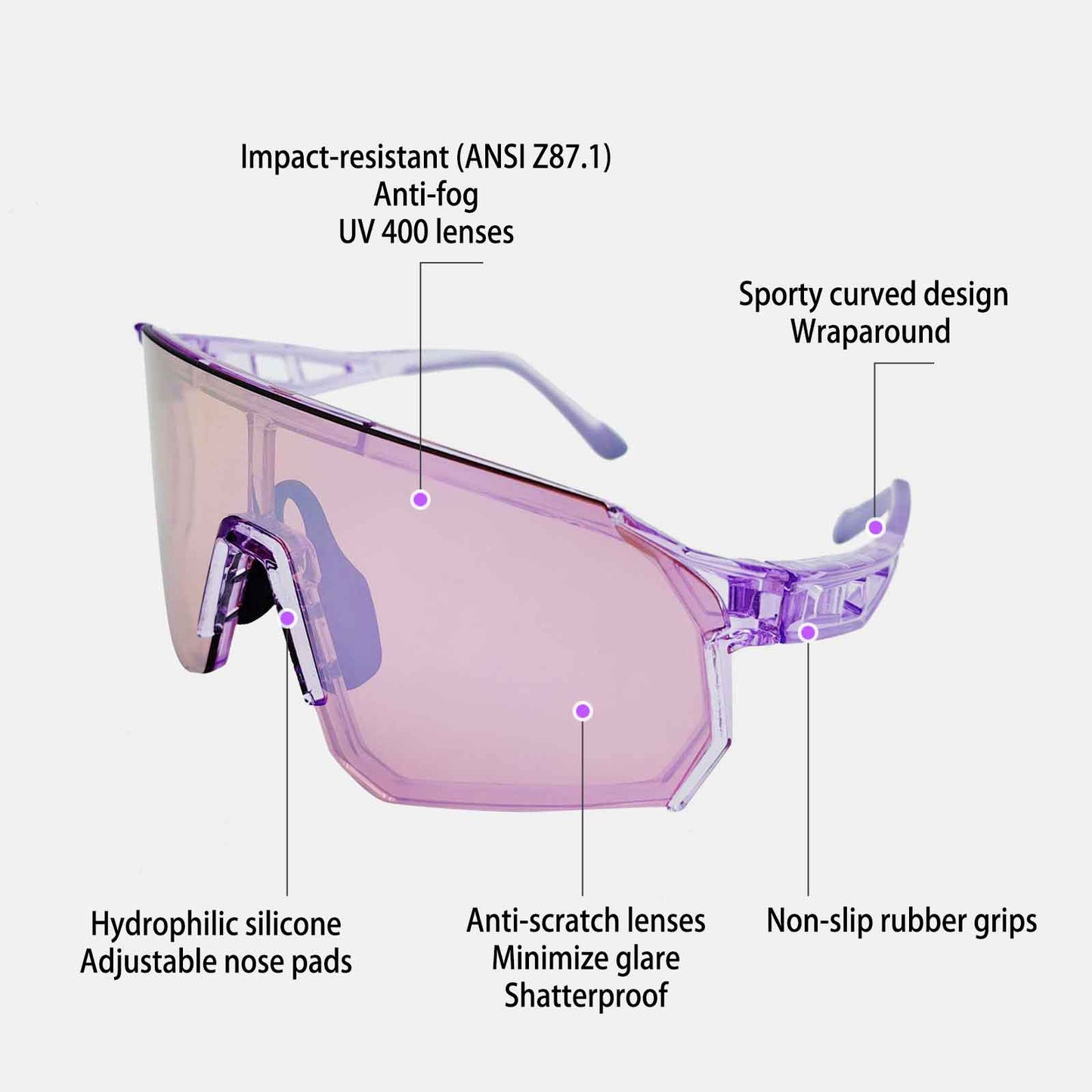 Wynthorix VeilGlam: the best tennis sunglasses with anti-slip grip, impact resistance, UV protection, and anti-fog lenses for top performance.