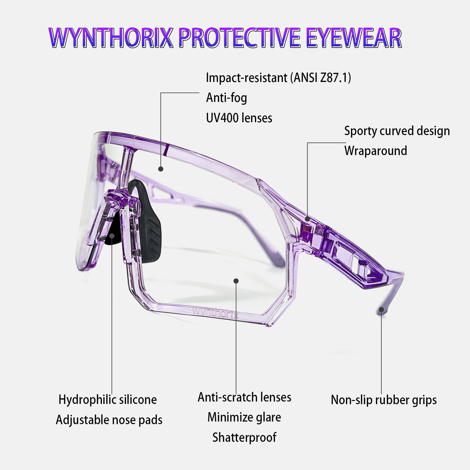 Wynthorix VeilGlam sports goggles fit most adult men and women comfortably, offering a lightweight design and unobstructed views—you'll forget you're wearing them!